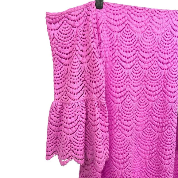 Lilly Pulitzer Lexa Dress Lilac Rose Scalloped Shell Lace Size XL NWT $198 - Picture 4 of 12